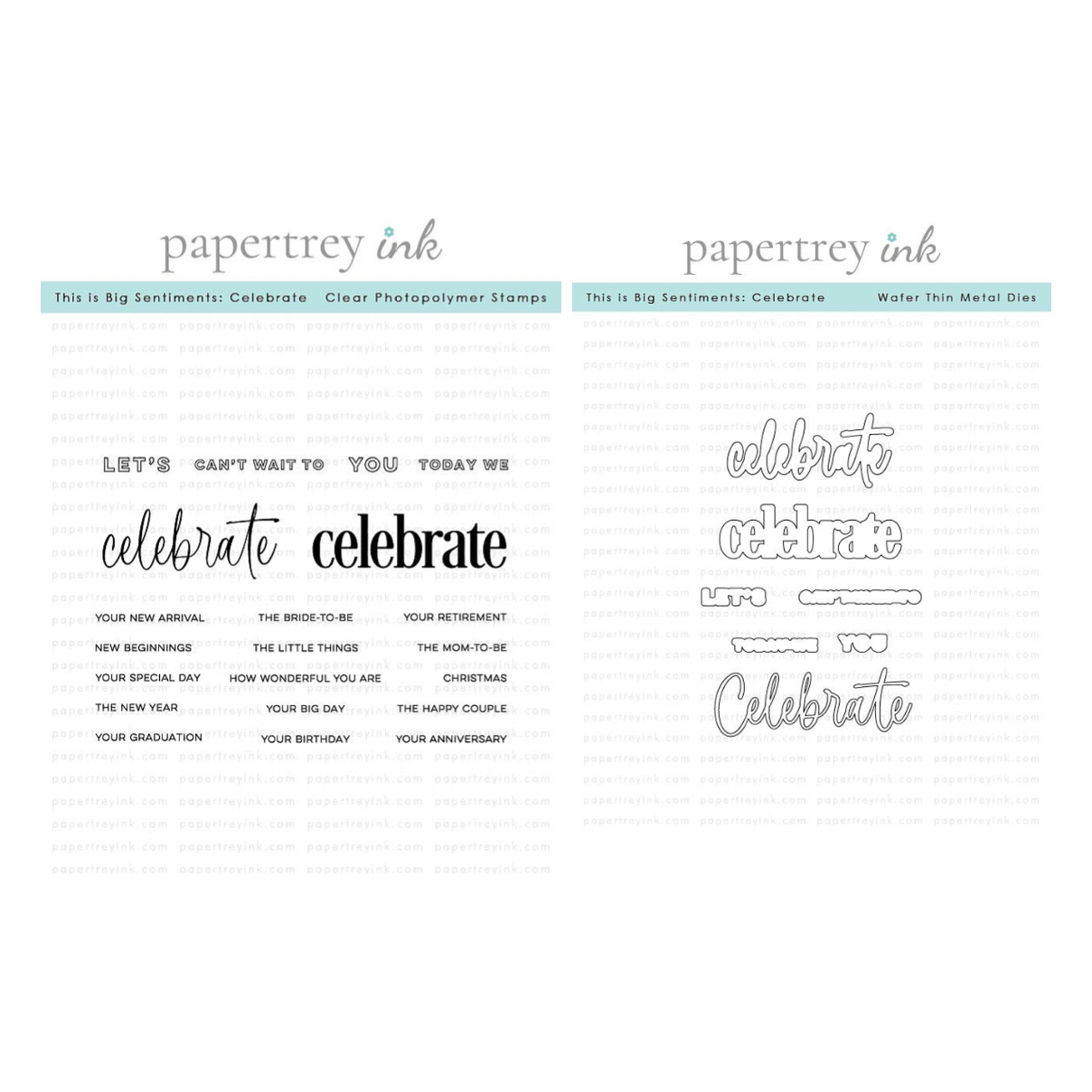 Papertrey Ink This is Big Sentiments Celebrate Clear Stamp and Die Set