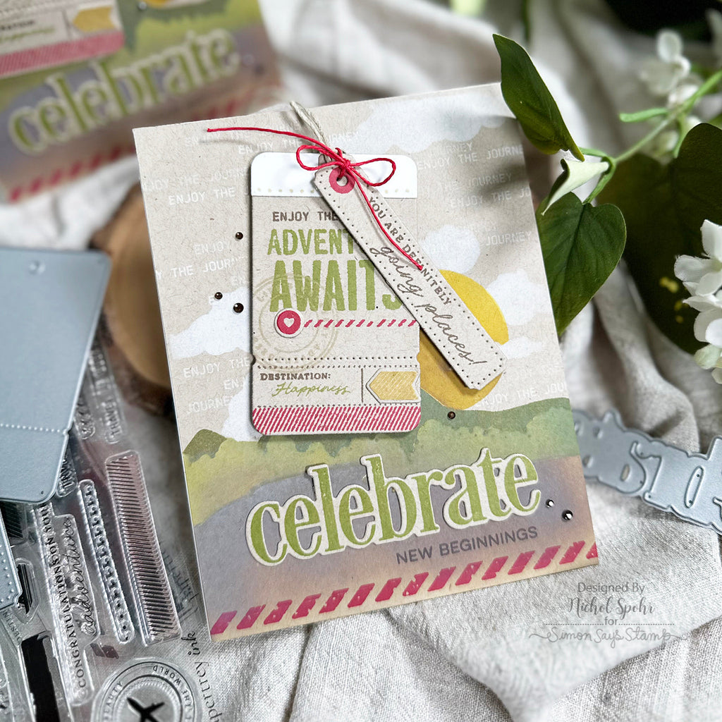 Papertrey Ink This is Big Sentiments Celebrate Clear Stamp and Die Set going places | color-code:ALT01