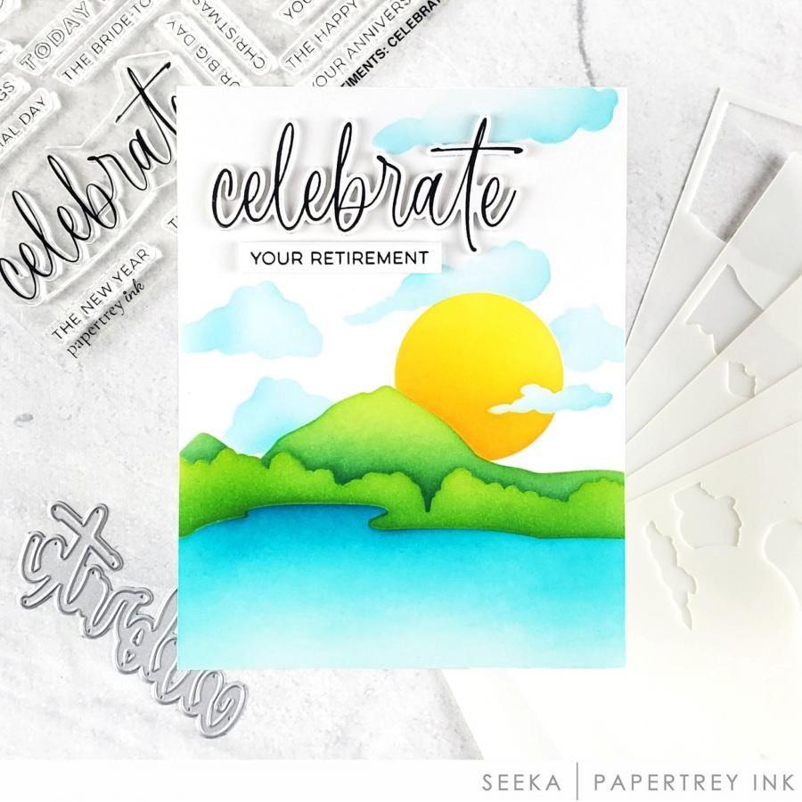 Papertrey Ink This is Big Sentiments Celebrate Clear Stamps 1593
