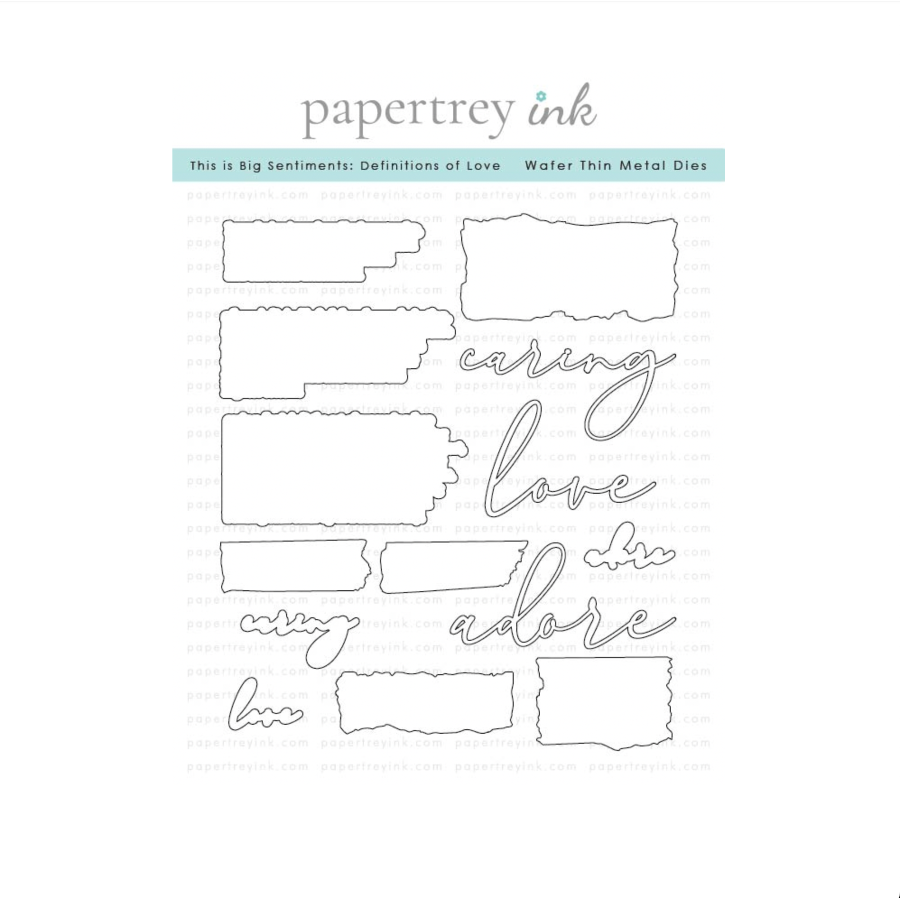 Papertrey Ink This is Big Sentiments Definitions of Love Clear Stamp and Die Set image 2