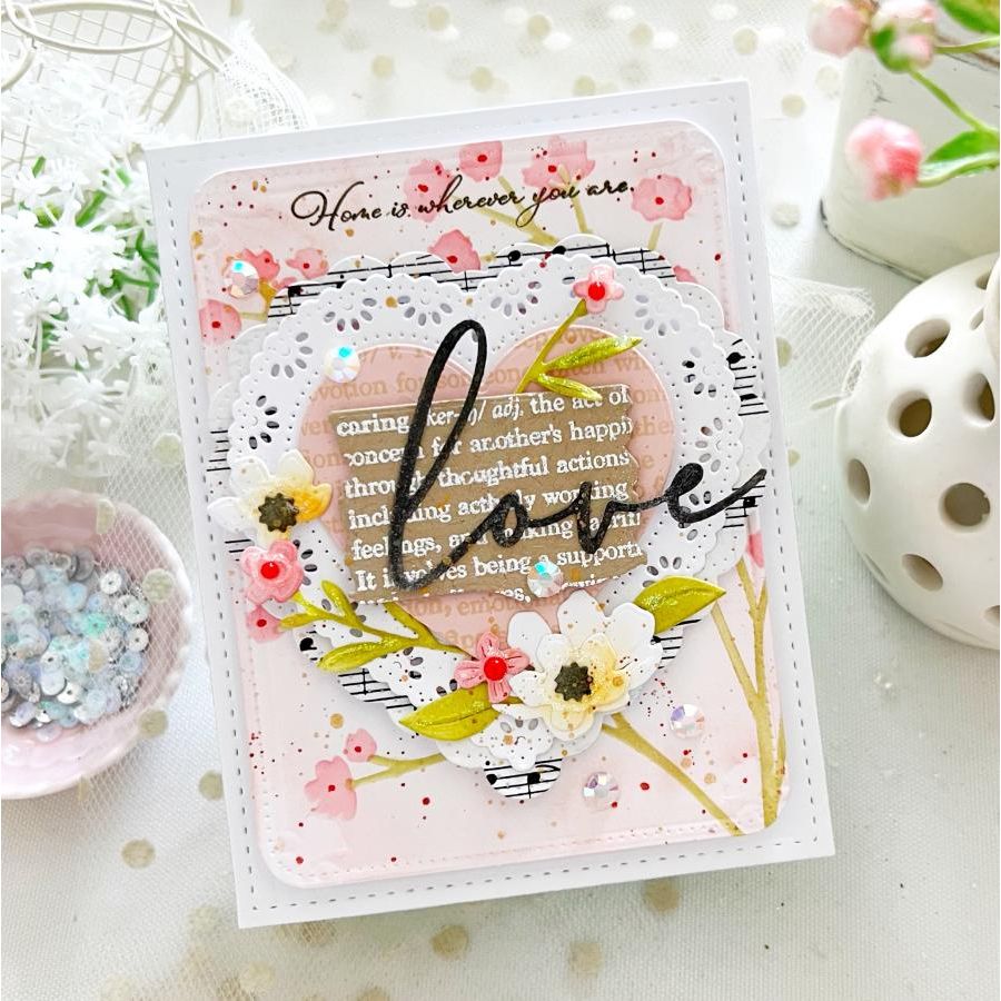 Papertrey Ink This is Big Sentiments Definitions of Love Clear Stamp and Die Set love