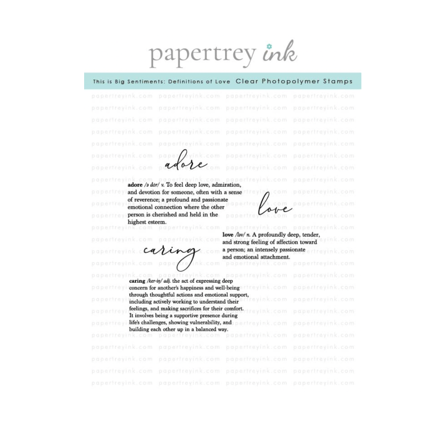 Papertrey Ink This is Big Sentiments Definitions of Love Clear Stamps 1685
