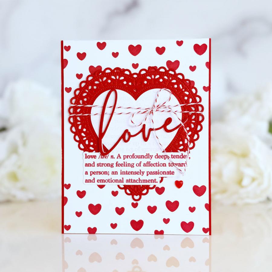 Papertrey Ink This is Big Sentiments Definitions of Love Dies pti-1049 hearts