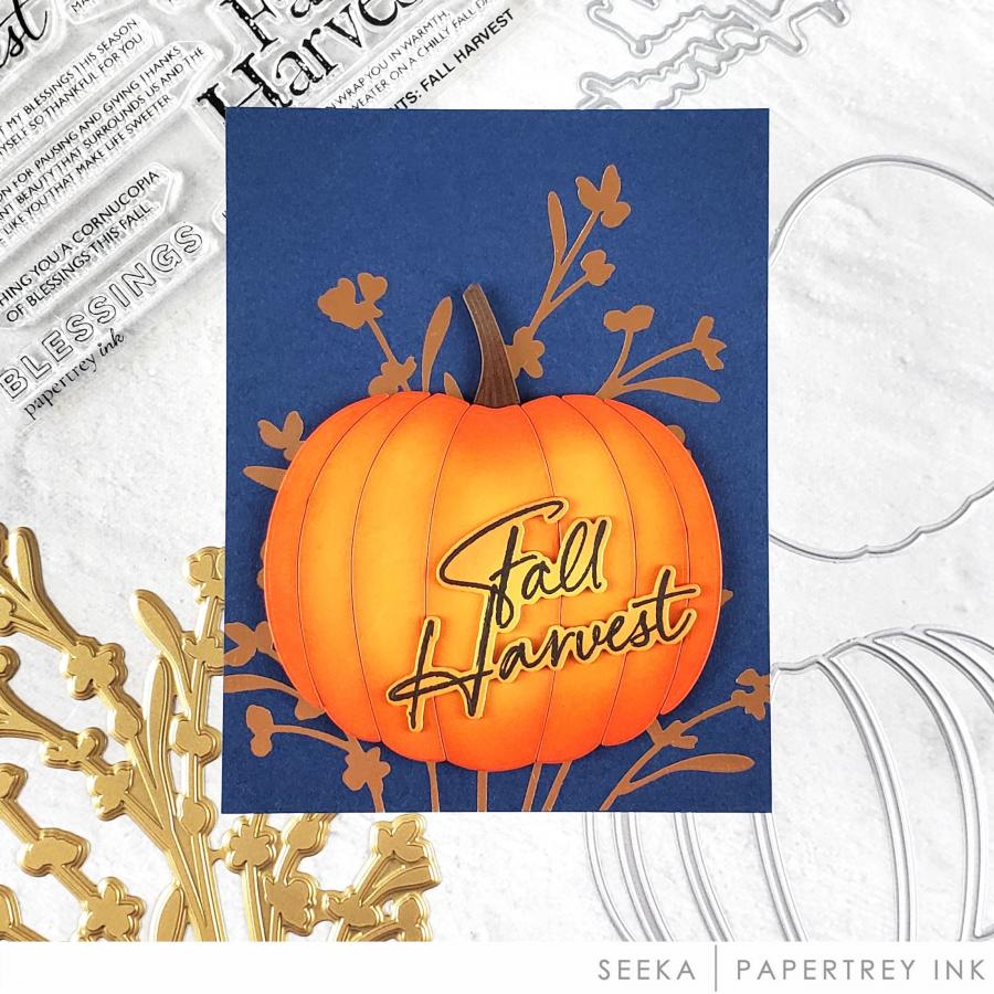 Papertrey Ink This is Big Sentiments Fall Harvest Dies pti-0984 fall