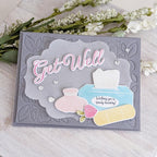 Papertrey Ink This is Big Sentiments Get Well Clear Stamps 1621 tissue box