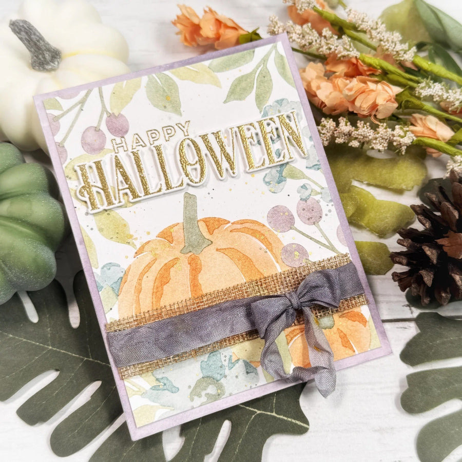 Papertrey Ink This is Big Sentiments Halloween Dies pti-1133 happy halloween card