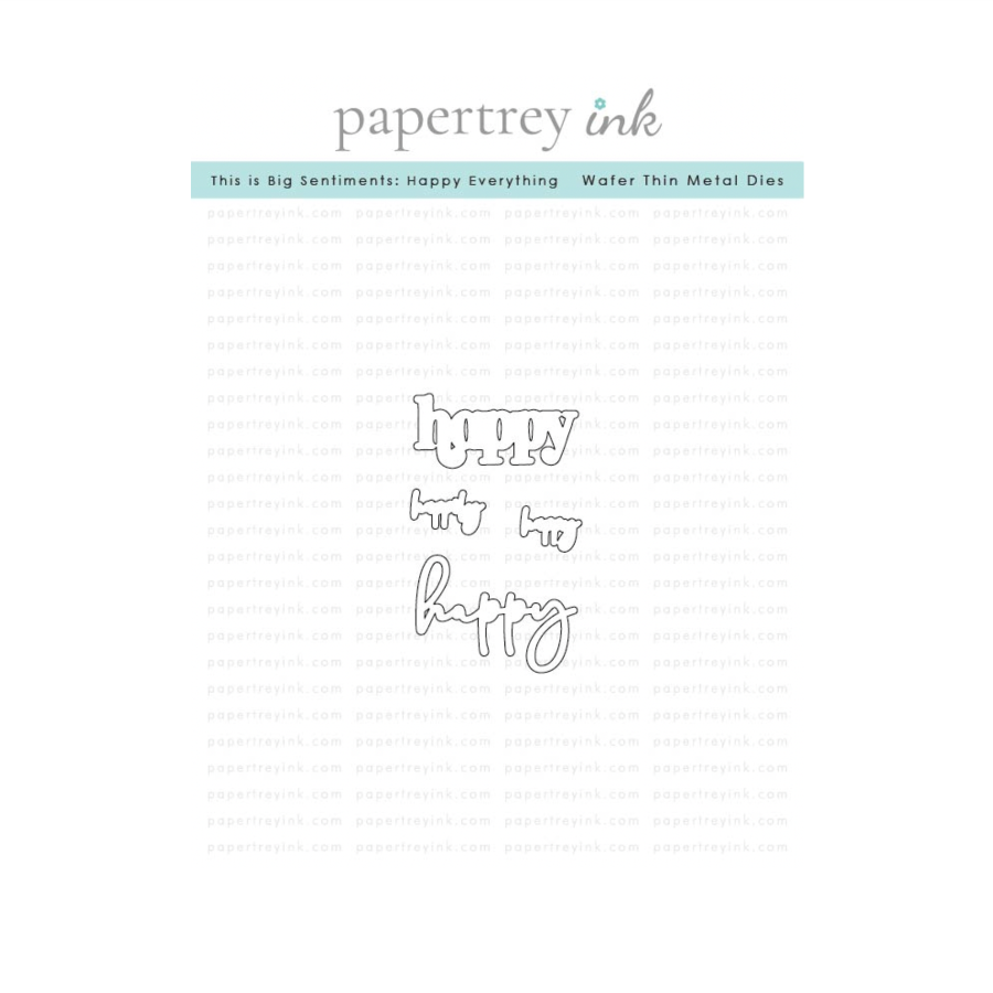 Papertrey Ink This is Big Sentiments Happy Everything Clear Stamp and Die Set image 2