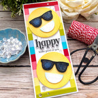 Papertrey Ink This is Big Sentiments Happy Everything Clear Stamp and Die Set smiley faces