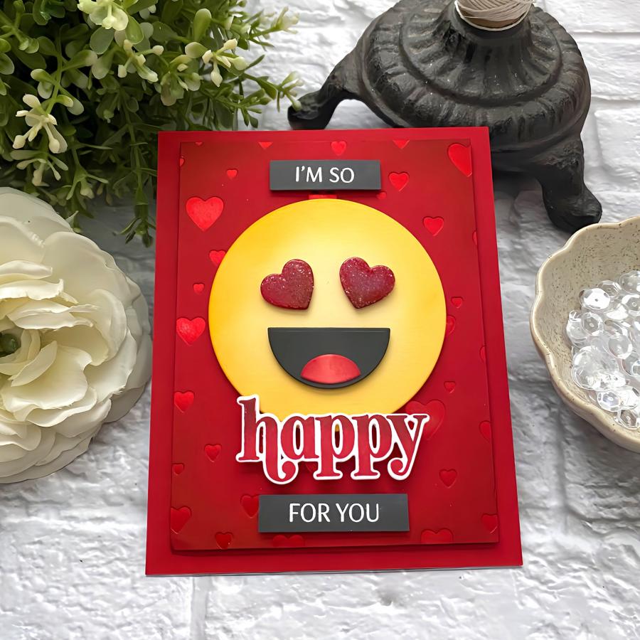 Papertrey Ink This is Big Sentiments Happy Everything Clear Stamps 1690 heart eyes