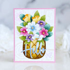 Papertrey Ink This is Big Sentiments Hello Clear Stamps 1715 pretty flowers hello card