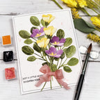 Papertrey Ink This is Big Sentiments Hello Dies pti-1110 flower bouquet card