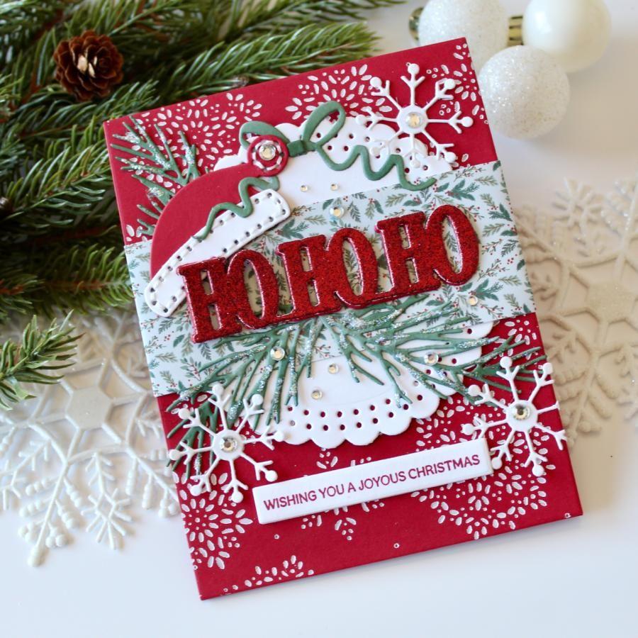 Papertrey Ink This is Big Sentiments Ho, Ho, Ho Clear Stamps 1604 snowflakes