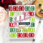 Papertrey Ink This is Big Sentiments Ho, Ho, Ho Clear Stamps and Die Set gold bow