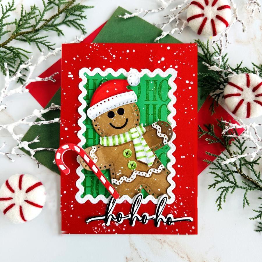 Papertrey Ink This is Big Sentiments Ho, Ho, Ho Dies pti-0851 candy cane