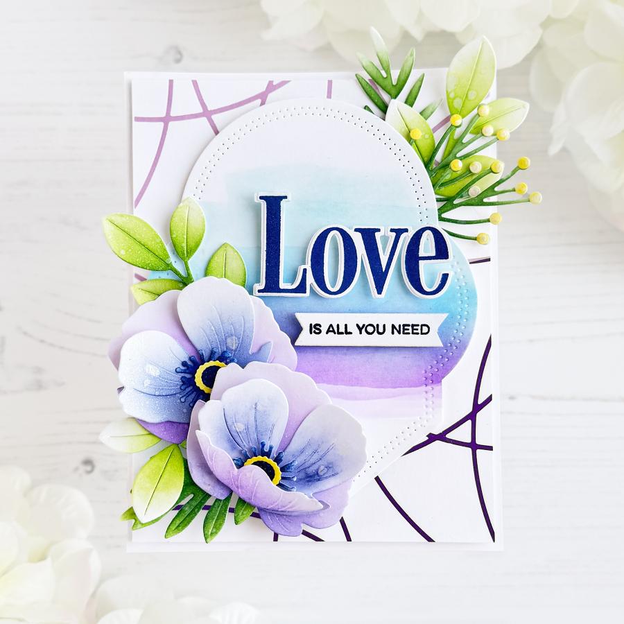 Papertrey Ink This is Big Sentiments Love Dies pti-0928 purple