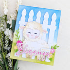 Papertrey Ink This is Big Sentiments Many Blessings Clear Stamp and Die Set fence