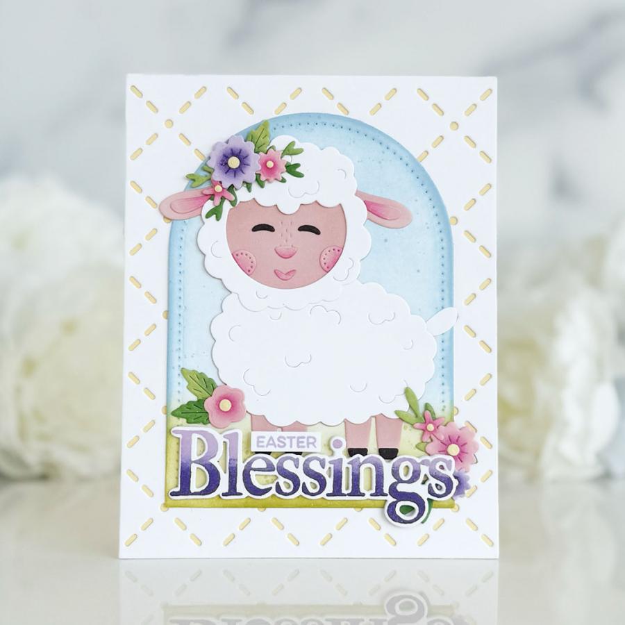 Papertrey Ink This is Big Sentiments Many Blessings Clear Stamp and Die Set happy