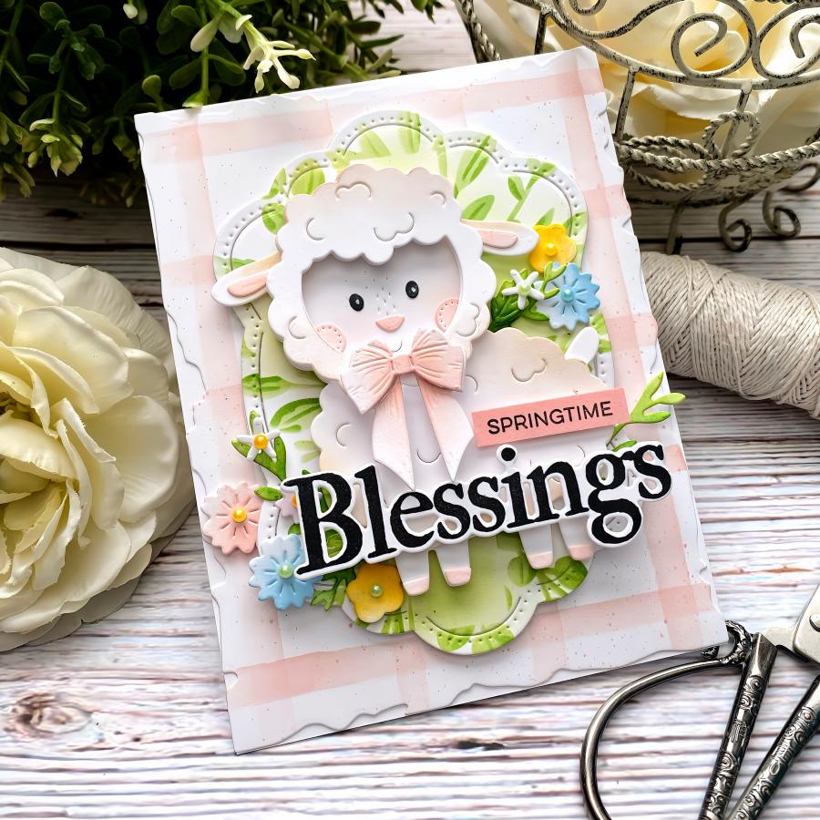 Papertrey Ink This is Big Sentiments Many Blessings Clear Stamps 1630 sheep