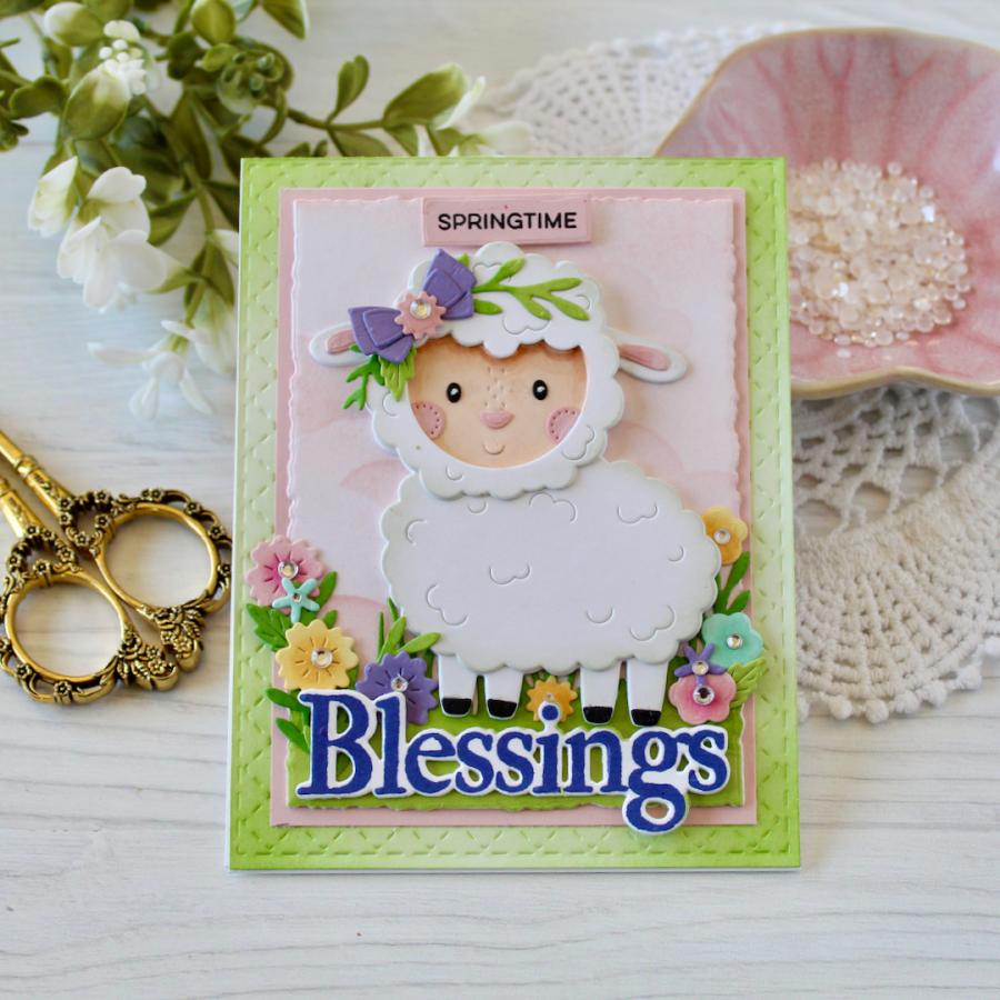 Papertrey Ink This is Big Sentiments Many Blessings Clear Stamps 1630 springtime