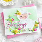 Papertrey Ink This is Big Sentiments Many Blessings Dies pti-0915 pink