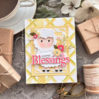 Papertrey Ink This is Big Sentiments Many Blessings Dies pti-0915 yellow