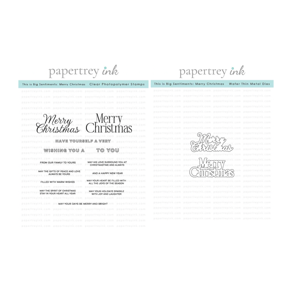 Papertrey Ink This is Big Sentiments Merry Christmas Clear Stamp and Die Set