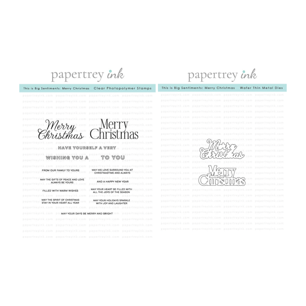 Papertrey Ink This is Big Sentiments Merry Christmas Clear Stamp and Die Set