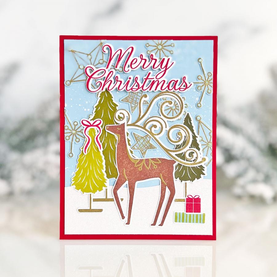 Papertrey Ink This is Big Sentiments Merry Christmas Clear Stamp and Die Set merry christmas