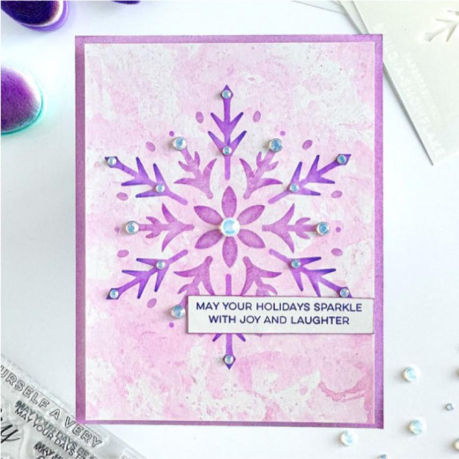 Papertrey Ink This is Big Sentiments Merry Christmas Clear Stamp and Die Set snowflake
