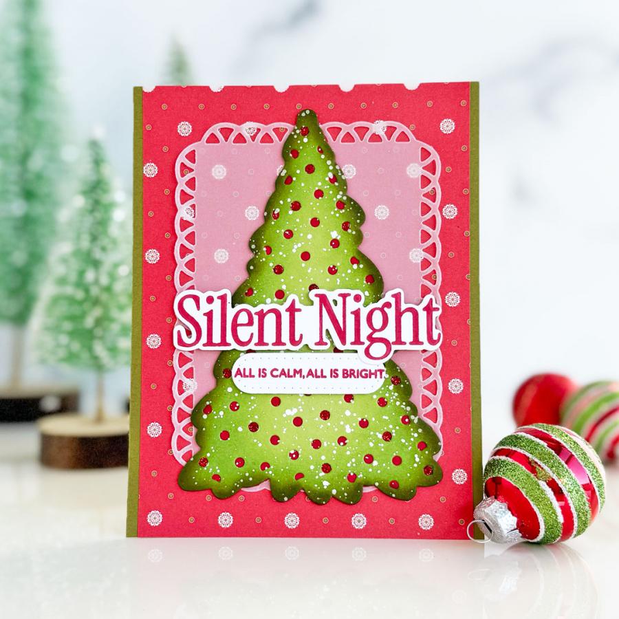 Papertrey Ink This is Big Sentiments Silent Night Clear Stamps 1674 tree