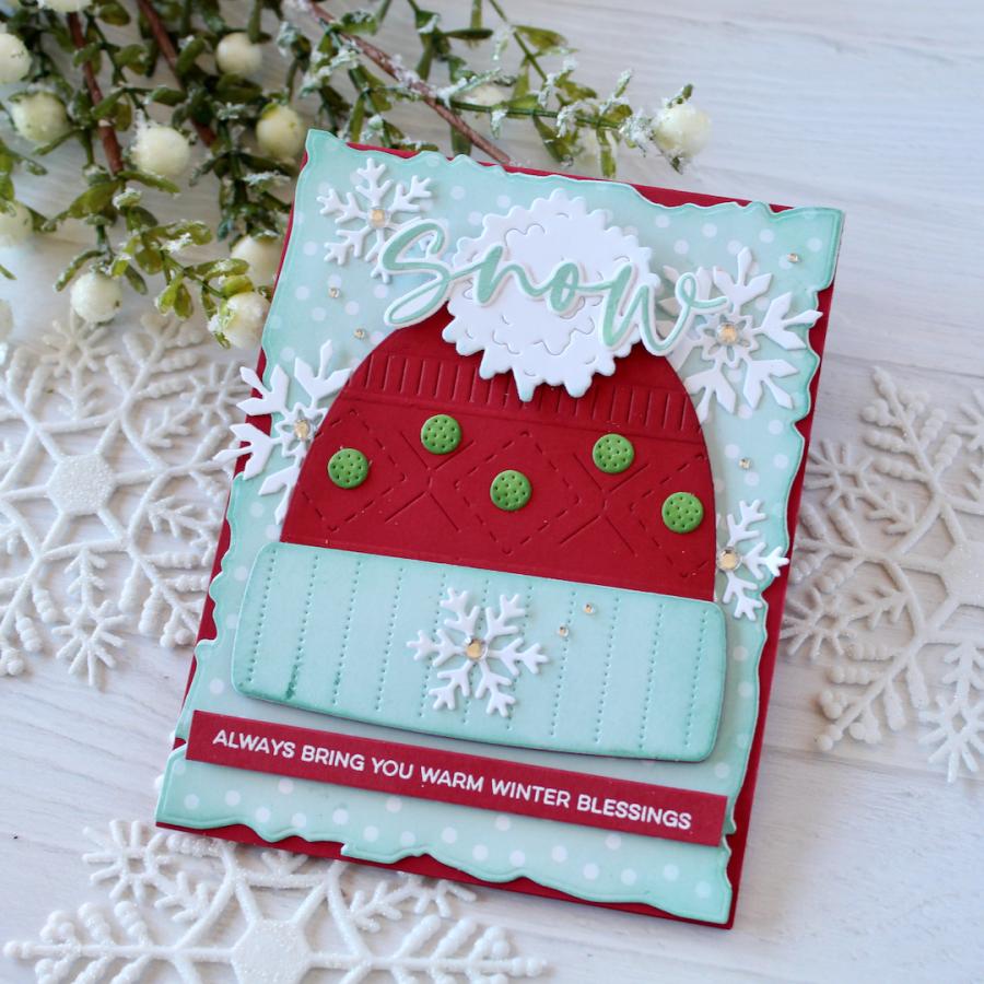 Papertrey Ink This is Big Sentiments Snow Clear Stamp and Die Set hat