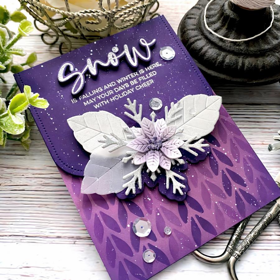 Papertrey Ink This is Big Sentiments Snow Clear Stamps 1615 purple