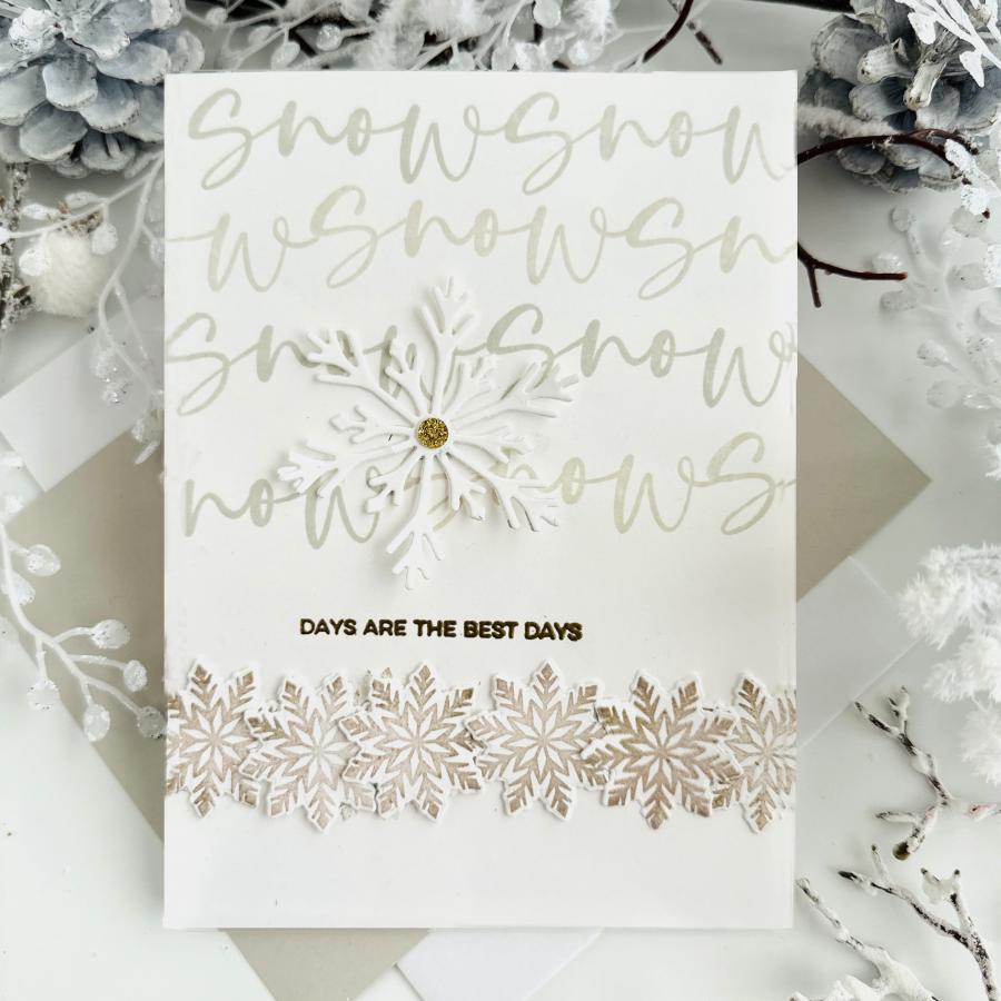 Papertrey Ink This is Big Sentiments Snow Dies pti-0876 white
