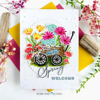 Papertrey Ink This is Big Sentiments Spring Clear Stamp and Die Set welcome spring