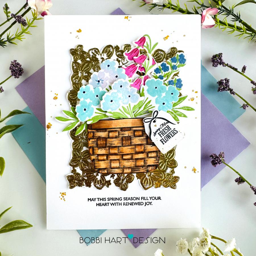 Papertrey Ink This is Big Sentiments Spring Clear Stamps 1695 brown basket
