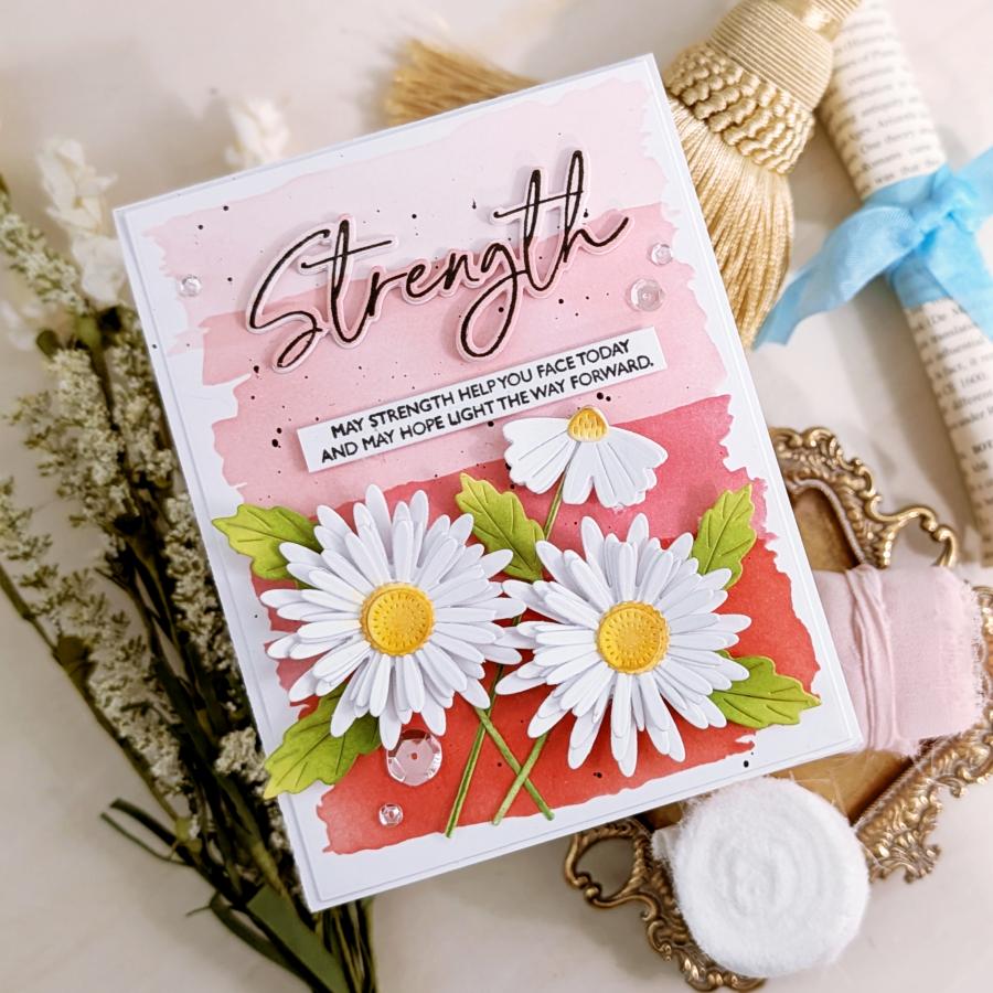 Papertrey Ink This is Big Sentiments Strength Clear Stamps 1700 daisies