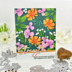 Papertrey Ink This is Big Sentiments Strength Clear Stamps 1700 pink flowers