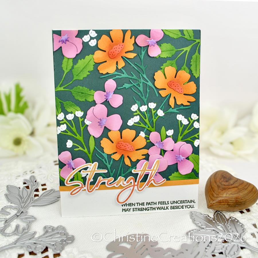 Papertrey Ink This is Big Sentiments Strength Clear Stamps 1700 pink flowers