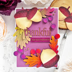 Papertrey Ink This is Big Sentiments Thankful Clear Stamp and Die Set acorns