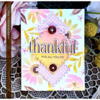 Papertrey Ink This is Big Sentiments Thankful Clear Stamp and Die Set plaid