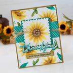 Papertrey Ink This is Big Sentiments Thankful Clear Stamp and Die Set sunflowers