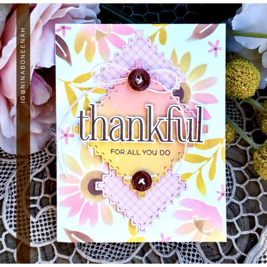 Papertrey Ink This is Big Sentiments Thankful Clear Stamps 1599 pastels