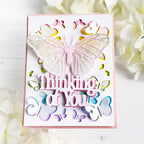 Papertrey Ink This is Big Sentiments Thinking of You Clear Stamp and Die Set butterfly
