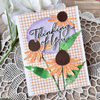 Papertrey Ink This is Big Sentiments Thinking of You Clear Stamp and Die Set plaid