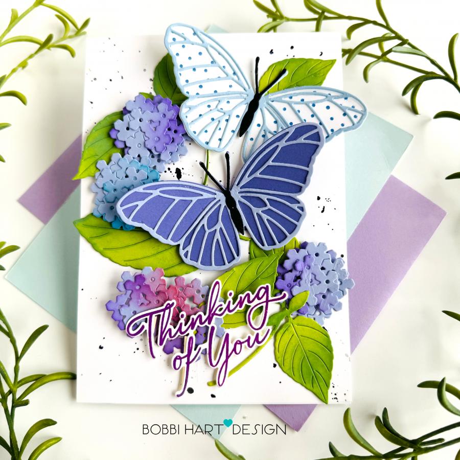 Papertrey Ink This is Big Sentiments Thinking of You Dies pti-0960 flowers