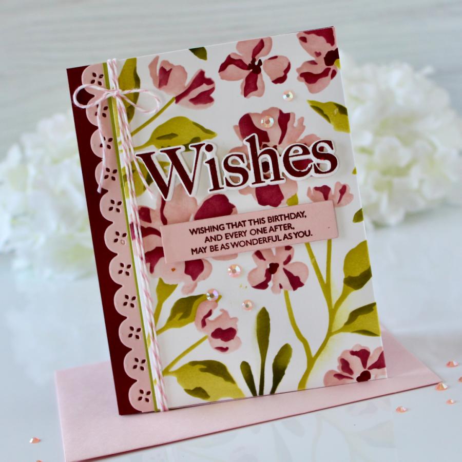 Papertrey Ink This is Big Sentiments Wishes Dies pti-0973 birthday wishes wonderful