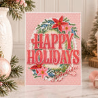Papertrey Ink This is Big Sentiments XL Happy Holidays Dies pti-1144 holiday wreath card