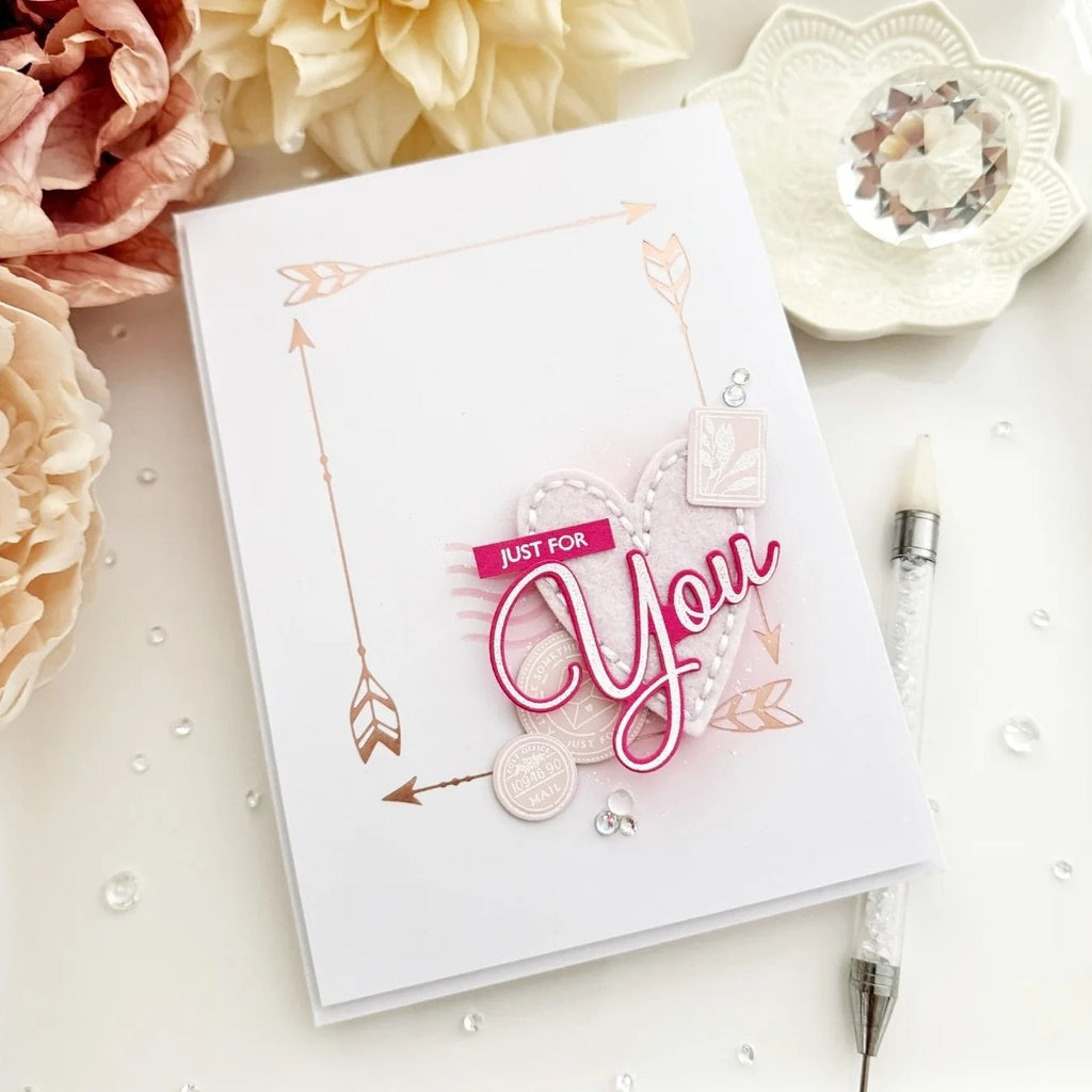 Papertrey Ink This is Big Sentiments You Clear Stamp and Die Set just for you card