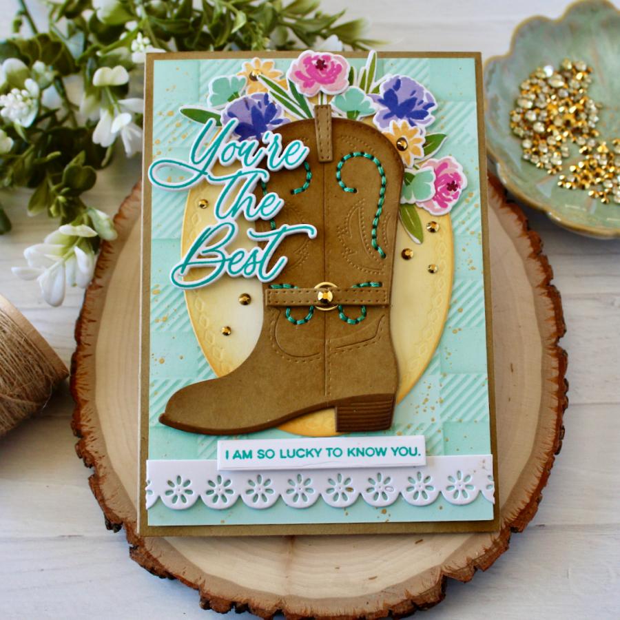 Papertrey Ink This is Big Sentiments You're the Best Clear Stamps 1643 flowers
