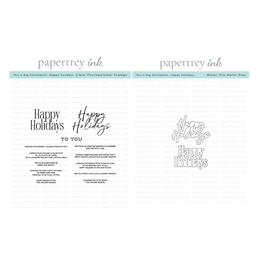 Papertrey Ink This is Bigs Sentiments:Happy Holidays Clear Stamp and Die Set